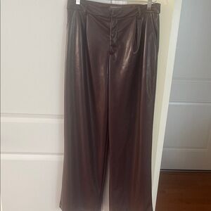 Women’s Brown/Red Leather Pants